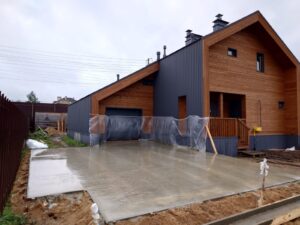 Бетонная парковка под легковой автомобиль
